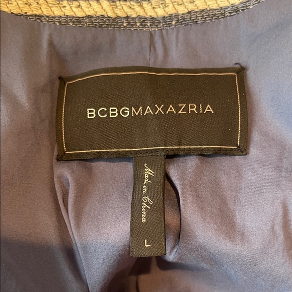 Bcbgmaxazria Novak Striped Tweed Blue Multi Women's Moto Jacket Size L - Picture 4 of 13
